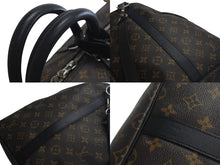 Load image into Gallery viewer, 極美品 LOUIS VUITTON ルイヴィトン キーポルバンドリエール55 ボストンバッグ M56714 モノグラムマカサー ブラック 中古 4c075696