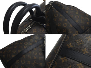 極美品 LOUIS VUITTON ルイヴィトン キーポルバンドリエール55 ボストンバッグ M56714 モノグラムマカサー ブラック 中古 4c075696