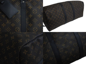 極美品 LOUIS VUITTON ルイヴィトン キーポルバンドリエール55 ボストンバッグ M56714 モノグラムマカサー ブラック 中古 4c075696