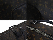 Load image into Gallery viewer, 極美品 LOUIS VUITTON ルイヴィトン キーポルバンドリエール55 ボストンバッグ M56714 モノグラムマカサー ブラック 中古 4c075696