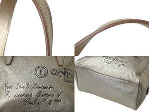Yves SaintLaurent イブサンローラン yメール ハンドバッグ 197459 002404 レザー ゴールド ブラック ゴールド金具 美品 中古 4c075699