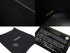 極美品 CHANEL シャネル 復刻トートバッグ ハンドバッグ 7番台 キャビアスキン ブラック ココマーク ロゴ 鞄 シルバー金具 中古 4c075700