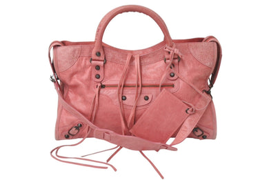 BALENCIAGA バレンシアガ ザ シティ 2WAY ハンドバッグ ピンク レザー 115748 ショルダーバッグ 良品 中古 4c075702