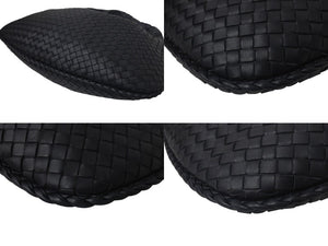 新品同様 BOTTEGA VENETA ボッテガヴェネタ イントレチャート ホーボー ハンドバッグ レザー ブラック 中古 4c075706