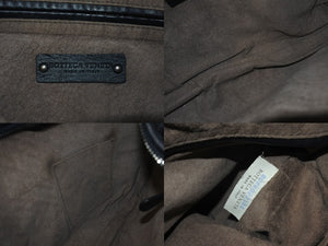 新品同様 BOTTEGA VENETA ボッテガヴェネタ イントレチャート ホーボー ハンドバッグ レザー ブラック 中古 4c075706