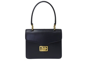 CELINE セリーヌ ヴィンテージ サルキー ミニハンドバッグ トートバッグ レザー ブラック 馬車金具 美品 中古 4c075710