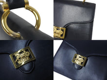 Load image into Gallery viewer, CELINE セリーヌ ヴィンテージ サルキー ミニハンドバッグ トートバッグ レザー ブラック 馬車金具 美品 中古 4c075710