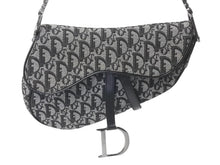 Load image into Gallery viewer, Christian Dior クリスチャンディオール デニムトロッターサドルバッグ ブラック ガリアーノ期 シルバー金具 良品 中古 4c075712