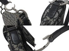 Load image into Gallery viewer, Christian Dior クリスチャンディオール デニムトロッターサドルバッグ ブラック ガリアーノ期 シルバー金具 良品 中古 4c075712