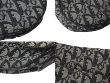 Load image into Gallery viewer, Christian Dior クリスチャンディオール デニムトロッターサドルバッグ ブラック ガリアーノ期 シルバー金具 良品 中古 4c075712