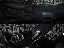 Load image into Gallery viewer, Christian Dior クリスチャンディオール デニムトロッターサドルバッグ ブラック ガリアーノ期 シルバー金具 良品 中古 4c075712