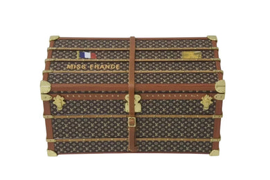 LOUIS VUITTON ルイヴィトン LVノベルティ 2010 ミスフランス M99408 モノグラムウッド トランク型 ペーパーウェイト 美品 中古 4c075715