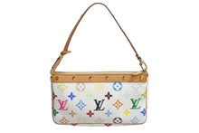 Load image into Gallery viewer, 新品同様 LOUIS VUITTON ルイヴィトン モノグラム マルチカラー ポシェット アクセソワール アクセサリーポーチ M92649 村上隆 ホワイト 中古 4c075718