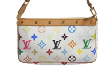 Load image into Gallery viewer, 新品同様 LOUIS VUITTON ルイヴィトン モノグラム マルチカラー ポシェット アクセソワール アクセサリーポーチ M92649 村上隆 ホワイト 中古 4c075718