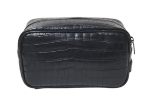 極美品 SAINT LAURENT サンローラン クラッチバッグ クロコ型押し GUE664555 0521 イタリア製 レザー ブラック 中古 4c075725 