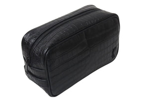 極美品 SAINT LAURENT サンローラン クラッチバッグ クロコ型押し GUE664555 0521 イタリア製 レザー ブラック 中古 4c075725 
