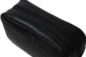 極美品 SAINT LAURENT サンローラン クラッチバッグ クロコ型押し GUE664555 0521 イタリア製 レザー ブラック 中古 4c075725 