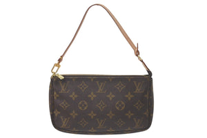 極美品 LOUIS VUITTON ルイヴィトン アクセサリーポーチ ポシェットアクセソワール M51980 モノグラム ブラウン スト付き 中古 4c075727