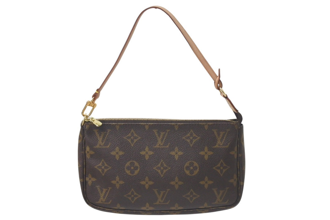 極美品 LOUIS VUITTON ルイヴィトン アクセサリーポーチ ポシェットアクセソワール M51980 モノグラム ブラウン スト付き 中古 4c075727