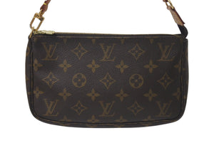 極美品 LOUIS VUITTON ルイヴィトン アクセサリーポーチ ポシェットアクセソワール M51980 モノグラム ブラウン スト付き 中古 4c075727