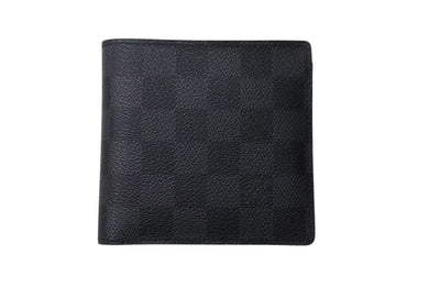 極美品 LOUIS VUITTON ルイヴィトン 二つ折り財布 N63336 ダミエグラフィット ポルトフォイユ マルコ ブラック グレー レザー 中古 4c075730