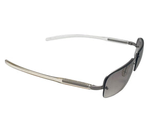PRADA プラダ サングラス ハーフリム SPR 69C 2AC-7A1 メタル プラスチック シルバー Japan製 クリア 美品 中古 4c075733