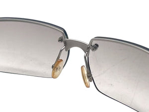 PRADA プラダ サングラス ハーフリム SPR 69C 2AC-7A1 メタル プラスチック シルバー Japan製 クリア 美品 中古 4c075733