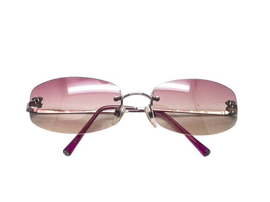 CHANEL シャネル サングラス フレームレス 4002 c.124/58 パープルグラデーション ココマーク イタリア製 美品 中古 4c075737