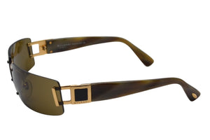 BVLGARI ブルガリ サングラス ブラウンレンズ マーブル 62□15 120 626 101/73 ゴールド金具 美品 中古 4c075739