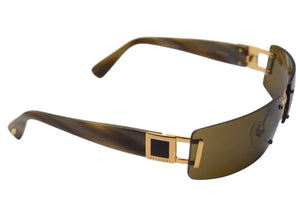 BVLGARI ブルガリ サングラス ブラウンレンズ マーブル 62□15 120 626 101/73 ゴールド金具 美品 中古 4c075739
