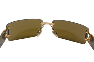 BVLGARI ブルガリ サングラス ブラウンレンズ マーブル 62□15 120 626 101/73 ゴールド金具 美品 中古 4c075739