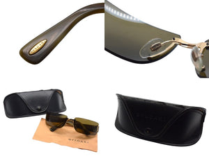 BVLGARI ブルガリ サングラス ブラウンレンズ マーブル 62□15 120 626 101/73 ゴールド金具 美品 中古 4c075739
