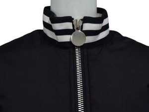 GIVENCHY ジバンシー キッズ 子供服 ジャケット ブルゾン H16034 ナイロン ブラック ホワイト シルバー金具 サイズ8 美品 中古 4c075748