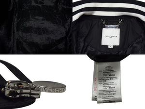GIVENCHY ジバンシー キッズ 子供服 ジャケット ブルゾン H16034 ナイロン ブラック ホワイト シルバー金具 サイズ8 美品 中古 4c075748