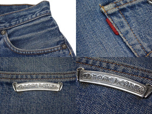 CHROME HEARTS クロムハーツ × Levi's リーバイス デニムショートパンツ セメタリークロスパッチ レディース 美品 中古 4c075753