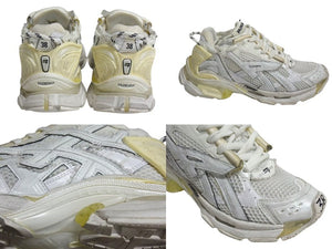 BALENCIAGA バレンシアガ Runner スニーカー ホワイト ランナー ラバー ポリウレタン ポリエステル 772774W3RMU9000 サイズ38 美品 中古 4c075755
