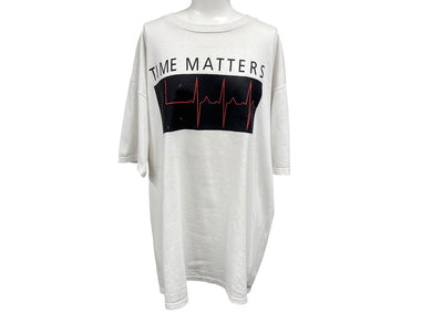 VINTAGE ヴィンテージ 90's Time Matters タイムマターズ 半袖Tシャツ サイズXL ホワイト コットン 古着 美品 中古 4c075766 