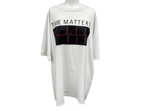 VINTAGE ヴィンテージ 90's Time Matters タイムマターズ 半袖Tシャツ サイズXL ホワイト コットン 古着 美品 中古 4c075766 
