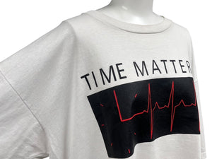 VINTAGE ヴィンテージ 90's Time Matters タイムマターズ 半袖Tシャツ サイズXL ホワイト コットン 古着 美品 中古 4c075766 