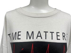 VINTAGE ヴィンテージ 90's Time Matters タイムマターズ 半袖Tシャツ サイズXL ホワイト コットン 古着 美品 中古 4c075766 