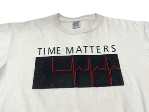 VINTAGE ヴィンテージ 90's Time Matters タイムマターズ 半袖Tシャツ サイズXL ホワイト コットン 古着 美品 中古 4c075766 
