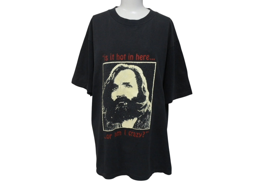 VINTAGE ヴィンテージ 90's BALZOUT バルズアウト チャールズマンソン Tシャツ サイズL 蓄光プリント ブラック 古着 中古 4c075769