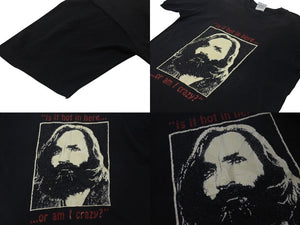 VINTAGE ヴィンテージ 90's BALZOUT バルズアウト チャールズマンソン Tシャツ サイズL 蓄光プリント ブラック 古着 中古 4c075769