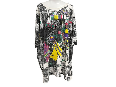 VINTAGE ヴィンテージ 90's The street life 総柄プリントTシャツ サイズ2XL コットン HIP HOP マルチカラー 美品 中古 4c075774