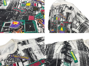 VINTAGE ヴィンテージ 90's The street life 総柄プリントTシャツ サイズ2XL コットン HIP HOP マルチカラー 美品 中古 4c075774