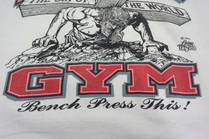VINTAGE ヴィンテージ 1990年製 LORD'S GYM ローズジム Tシャツ サイズL ジーザスクライド ホワイト 古着 中古 4c075779 