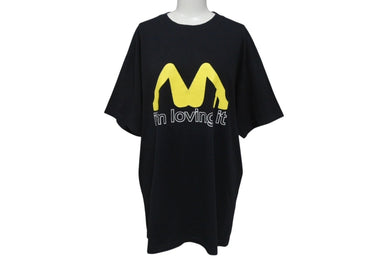 VINTAGE ヴィンテージ マクドナルドサンプリング 気に入っています 半袖Tシャツ サイズL コットン ブラック 古着 美品 中古 4c075784 
