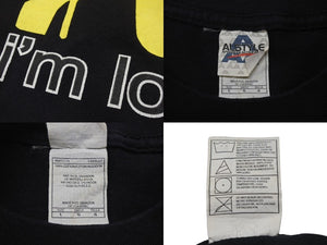 VINTAGE ヴィンテージ マクドナルドサンプリング 気に入っています 半袖Tシャツ サイズL コットン ブラック 古着 美品 中古 4c075784 