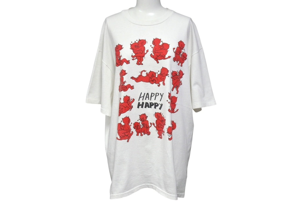 VINTAGE ヴィンテージ 90's Devil Sex Positions デビルセックスポジション半袖Tシャツ サイズL ホワイト 美品 中古 4c075786 
