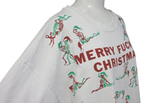 画像をギャラリービューアに読み込む, VINTAGE ビンテージ MERRY FUCKING XMAS 四十八手 骸骨ドクロ半袖Ｔシャツ ホワイト サイズFREE 美品 中古 4c075787 